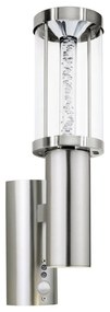EGLO Vonkajšie nástenné LED designové svietidlo TRONO STICK, strieborné, čidlo, 41cm