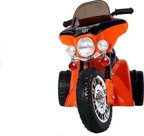 LEAN CARS Elektrická motorka pre deti JT568, trojkolesová, LED, oranžová