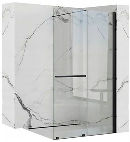 Rea Cortis, posuvná sprchová zástena 100x195cm, 6mm číre sklo, čierny profil, REA-K7740