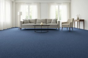 Tapibel, Metrážny koberec Cobalt SDN 64060 - AB tmavomodrý, záťažový, na mieru, šíře 4m,5m, modrá, ab (mriežka), chodba / predsieň