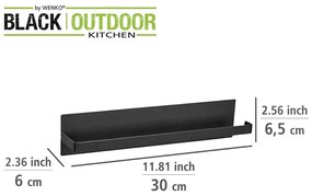 Čierny magnetický držiak na kuchynské rolky Wenko Black Outdoor Kitchen Ima