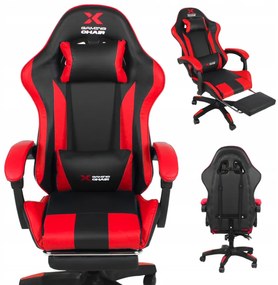 Herné kreslo Xgaming s podnožkou - čierno-červené