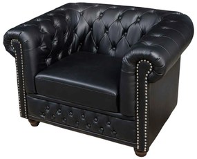 Dizajnové kreslo Chesterfield čierne