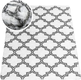 TZ Biely vzorovaný koberec shaggy Decor Latern Rozmer: 200x250 cm