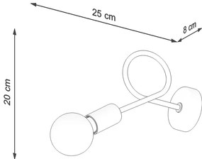 Nástenné svietidlo Loop 1, čierne telo svietidla