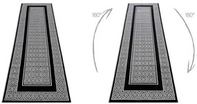 Koberec / Behúň GLOSS 6776 85 ramka, grécky - čierny / slonia kosť