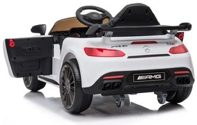 LEANTOYS ELEKTRICKÉ AUTÍČKO MERCEDES GT R - NELAKOVANÉ - BIELE - 2021  MOTOR 2X45W BATÉRIA 1 x 12V4,5Ah