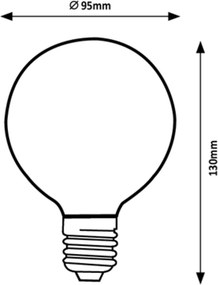 Rabalux LED špirálová filamentová žiarovka G95 RGB 4W/E27/300Lm/2700K/Dim