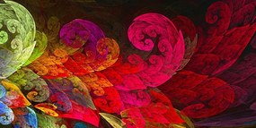 Obraz abstraktné pastelové listy - 100x50
