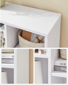 7-priehradková knižnica, polica na knihy, biela