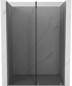 Mexen Velar, posuvné sprchové dvere do otvoru 160 cm, 8mm šedé sklo, brúsený grafit, 871-160-000-41-95