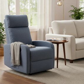 Relaxačné polohovacie TV kreslo FIORE — látka, sivá, nosnosť 130 kg