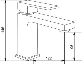 Mexen Uno, umývadlová batéria h-146, čierna matná, 71400-70