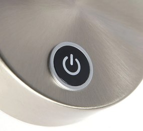 Moderná nástenná lampa oceľ vrátane LED s dotykovým stmievačom - Arch