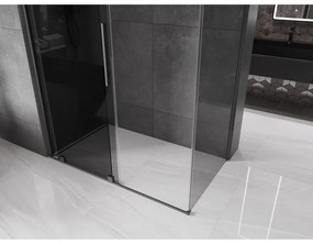 Mexen Velar, sprchový kút s posuvnými dverami 160 x 70 cm, 8mm šedé sklo, brúsený grafit, 871-160-070-41-95