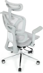 Kancelárska ergonomická stolička PORTE — sieťovina, sivá