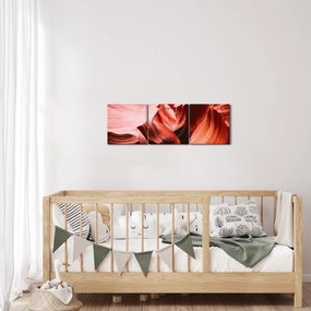 Obraz červených skál (s hodinami) (90x30 cm)