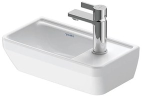DURAVIT D-Neo závesné umývadielko s otvorom vpravo, bez prepadu, 400 x 220 mm, biela, s povrchom WonderGliss, 07394000411