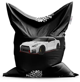 Sablio Sedací vak Nissan GTR 35 Čierny - 150x100 cm