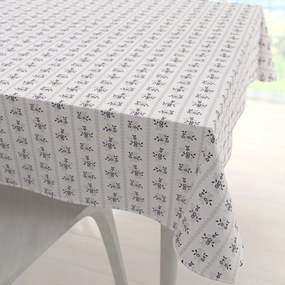 Biante Bavlnený štvorcový obrus Sandra SA-641 Temne modrý ľudový kvetinový vzor na bielom 80x80 cm