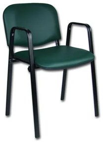 Konferečná stolička ISO eko-koža s područkami Tmavo zelená D6 EKO