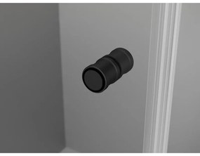 Mexen Mist-F T, 1-krídlový skladací sprchový kút ľavý 120 x 80 cm, číre sklo-čierna mriežka, 8A6T-120-080-70-77-L