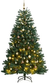 Umelý výklopný vianočný stromček 150 LED a sada gúľ 150 cm 3210288