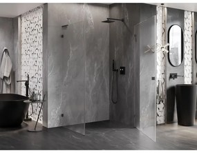 Mexen Lunar-B L, 1-krídlový sprchový kút, pravý, 100 x 70 cm, 8mm číre sklo, grafitový profil, 832L-100-070-95-00-P