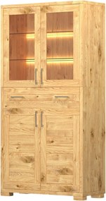 Vysoký sekretár do obývačky z masívu, 100x43x194 cm