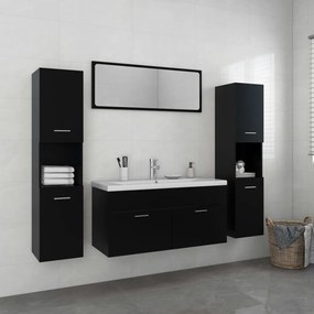 Súprava kúpeľňového nábytku čierna drevotrieska 3071523