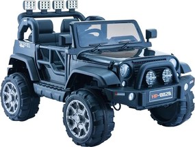 LEAN CARS Elektrické autíčko Jeep HP012 čierne, LED, MP3