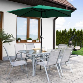 PreHouse Záhradný stôl 150cm: kov + sklo, šedý