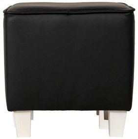 Kožený taburet AS, čierna (K-70/nohy wenge)