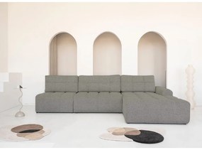 Svetlohnedá rozkladacia modulárna rohová pohovka s úložným priestorom (pravý roh) Lulu – Miuform