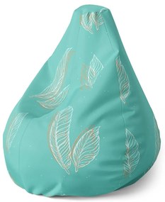 Sedací vak Pear pierka, tyrkysová