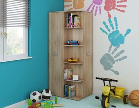 Rohová šatníková skriňa Nemo - sonoma svetlá