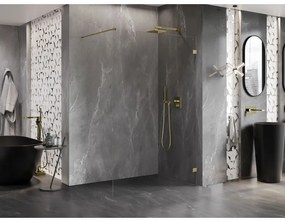 Mexen Lunar sprchová stena pravá 120 x 200 cm, 8mm číre sklo, zlatá lesklá, 830-120-000-50-00-P