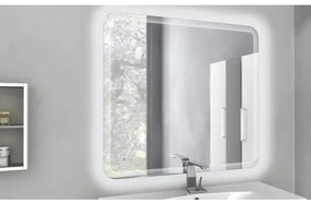LED zrkadlo do kúpeľne dotykové zap/vyp 100 x 90 cm s podsvieteným pruhovaným designom