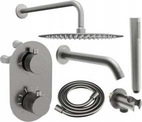 Mexen Kai DR70 podomietková vaňovo-sprchová sada s dažďovou sprchou 30 cm, grafit - 77602DR70301-66