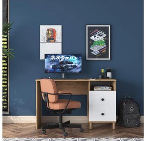 PC stolík Sikine 3 (orech + biela) . Vlastná spoľahlivá doprava až k Vám domov. 1094988