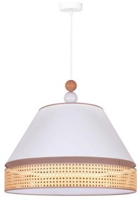 Duolla - Luster na lanku AVIGNON 1xE27/15W/230V pr. 60 cm biela/ratan
