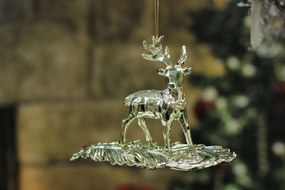 LUX zlaté závesné vianočné ozdoby jelene 2ks 18cm