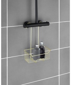 Závesná kúpeľňová polička z nehrdzavejúcej ocele v zlatej farbe Milo – Wenko