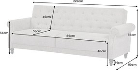 Dizajnová rozkladacia pohovka Scarlet 220 cm sivo-hnedý zamat
