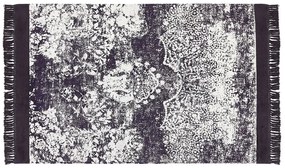 Viskózový koberec 140 x 200 cm fialová/biela AKARSU Beliani