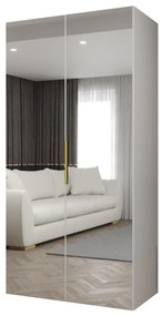 Šatníková skriňa 100 cm Mirabella 3 (biela + zlatá). Akcia -20%. Vlastná spoľahlivá doprava až k Vám domov. 1126450