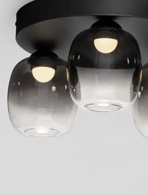 LED stmievateľné čierno-dymové dizajnové stropné svietidlo Kita 3