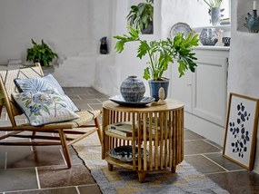 Bloomingville Dekoratívny vankúš s výšivkou Hanna Blue 45 × 45 cm