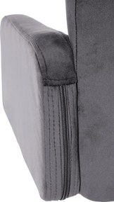 Barová stolička Los Angeles - zamat, biely rám - tmavo šedá