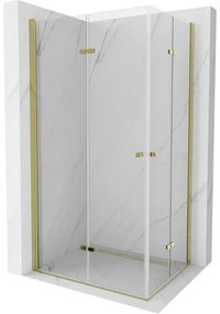 Mexen Lima Duo sprchová kabína, skladacie dvere 90 x 80 cm, transparentnéné, zlatá - 856-090-080-50-00-02